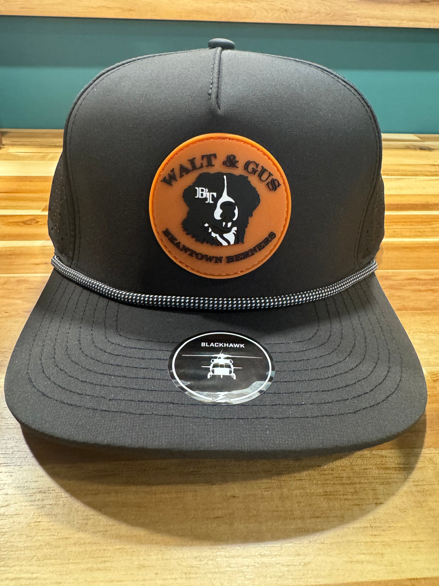 Walt & Gus Collab Black Hat-White Grid Rope